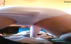 She's pooping in white diapers