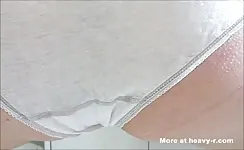 Chubby wife shitting in white panties