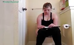 Nice blonde girl pooping
