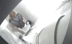Blonde babe shitting in toilet