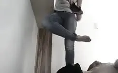 Feeding slave with fresh shit