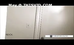 Hairy maid shitting in toilet