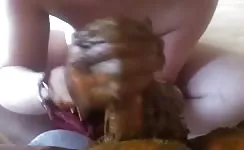 Giving a scat handjob