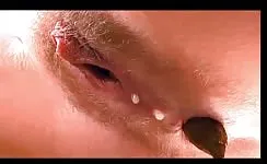 Close up of hot milf shitting