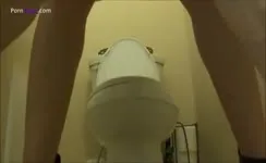 Shitting over toilet