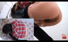 A sneaky woman drops a nasty load on a secret camera