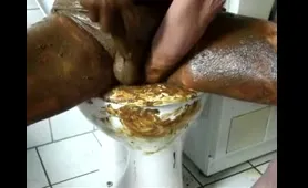 Filthy Man Shits Like a Pig