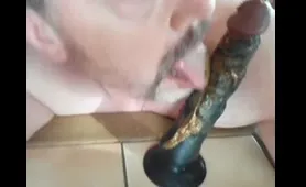 Guy Eats Shit from Dildo
