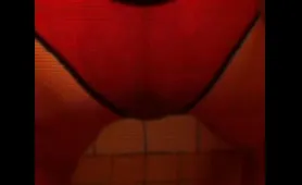 Guy Shits in Red Panties