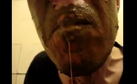 Woman drops a nasty Shit on his face