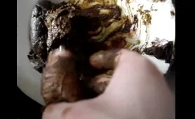 Stud Plays with Shit in a Bowl
