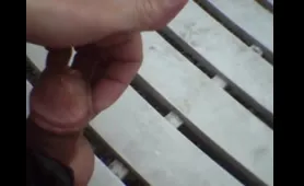 Old dude drops a load outdoors