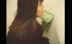 Japanese Lady Takes a Dump on the Toilet