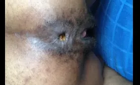 Black Hairy Man Drops a Fat Load