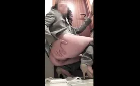 A lady dumps a nasty load on the floor
