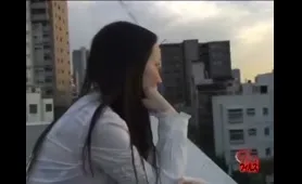 Petite Lady Poops on Roof