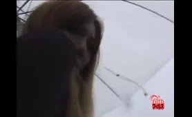 Asian Babe Shits on Roof