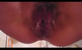 Hairy Woman Takes a Big Dump