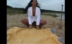 Man Poops in Mouth on Beach