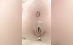 Chubby babe on period shitting