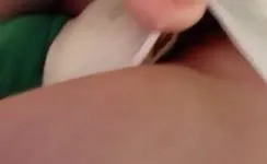 Filled white diapers with shit
