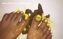 She steps in a pile of poop