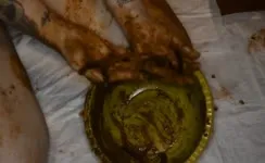 Rubbing shit on entire big ass