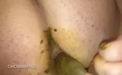 Dildoing her tight ass