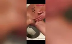 Natural teen shitting two times