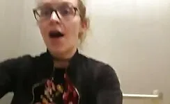 Cute and sexy blonde pissing