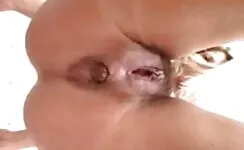 Hairy pussy lady pooping in POV style 