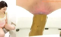 Tasty Japanese chick pooping yummy load 