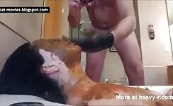 Scat wife enjoying messy extreme poop session 