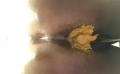 Sticky yellow poop from big ass 