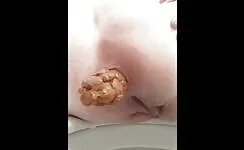 Amateur chubby wife thick poop 