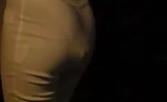 Public poop in her tight white pants  