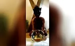 Naughty big ass guy eating and smearing shit 