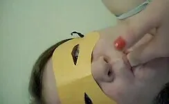 Young Fat girl eating shit 