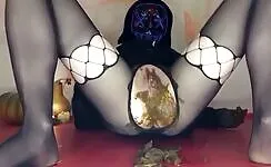 Pooping and playing with her sticky shit 