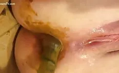 Hot woman gets shit in a nice way