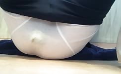 Big turd in white panties