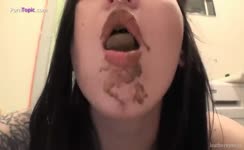 Eating her own shit