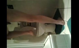 A lady dumps a nasty load while strolling around
