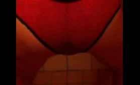 Lady Shits in Red Panties