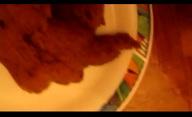Lady takes a dump on his dick