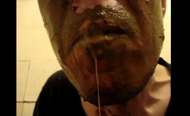 Woman drops a nasty Shit on his face