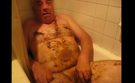 Dirty Old Guy Takes a Crap in the Bathtub
