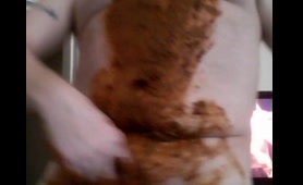 Babe Smears Shit on Webcam