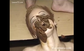 Hottie Gets Covered in a Load of Crap