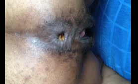 Black Hairy Woman Drops a Fat Load